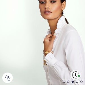 Brooks Brothers Fitted Non-Iron Stretch Supima® Cotton Ruffle Dress Shir…